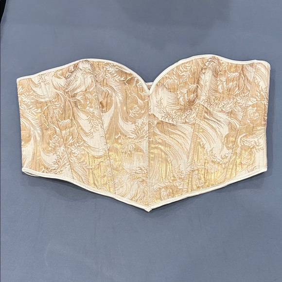 Tops - Elegant Gold and Cream Corset Top